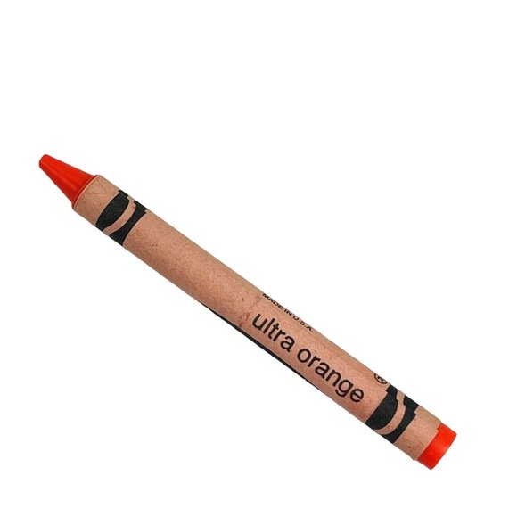 Ultra Orange Crayola Crayon Fluorescent Retired Permanent Name Change Vintage - Picture 2 of 9